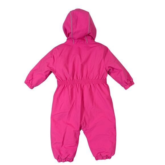 Hanna Andersson Pink Snowsuit Bunting Quilted Hood Baby Girl 6-12 Months - Picture 3 of 13